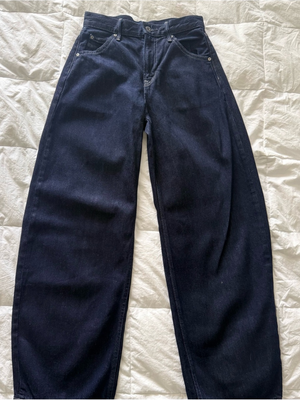 Uniqlo Dark Wash Wide Leg Baggy Denim Jeans Size 3
